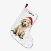 Yellow Labrador gepersonaliseerd Hondenliefhebber  Kleine Kerstsok (Voorkant (Hangend))
