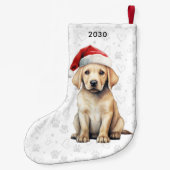 Yellow Labrador gepersonaliseerd Hondenliefhebber  Kleine Kerstsok (Achterkant)