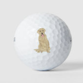 Yellow Labrador Golfballen (Voorkant)