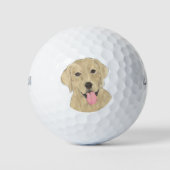 Yellow Labrador Golfballen (Voorkant)