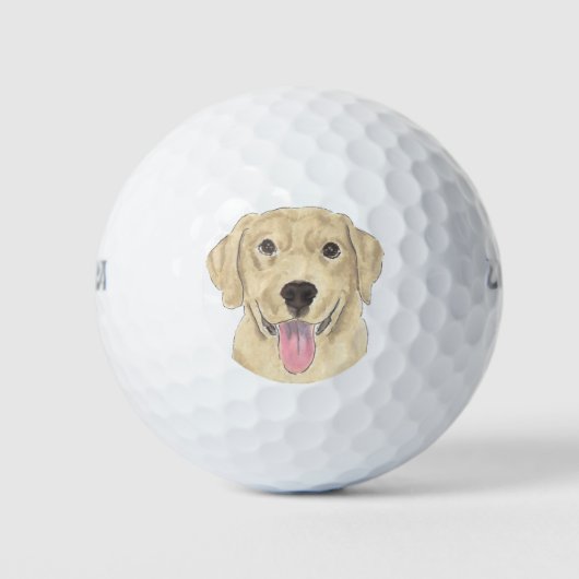 Yellow Labrador Golfballen (Voorkant)