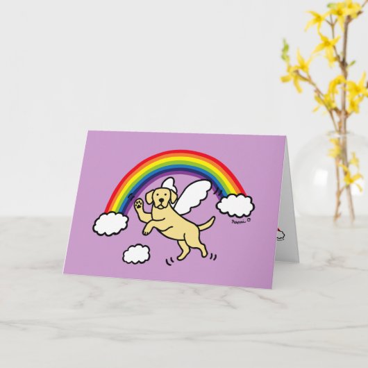 Yellow Labrador Guardian Angel Dank je Kaart (Gele Bloem)