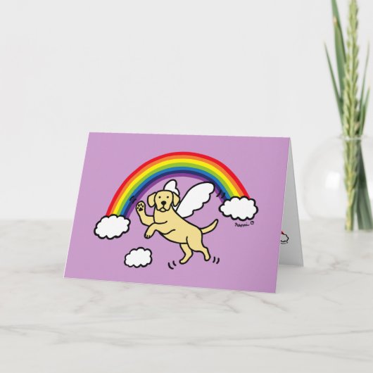 Yellow Labrador Guardian Angel Dank je Kaart (Voorkant)