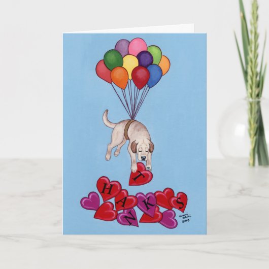 Yellow Labrador - Hartelijk dank Bedankkaart (Voorkant)