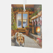 Yellow Labrador Holiday Glass Ornament (Voorkant links)