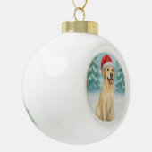 Yellow Labrador Keramische Bal Ornament (Links)