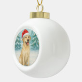 Yellow Labrador Keramische Bal Ornament (Rechts)