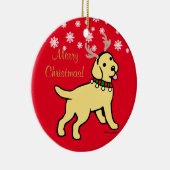 Yellow Labrador kerstAntlers Keramisch Ornament (Rechts)