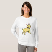 Yellow Labrador kerstAntlers T-shirt (Voorkant volledig)