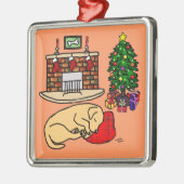 Yellow Labrador kerstboom Illustratie Metalen Ornament (Links)