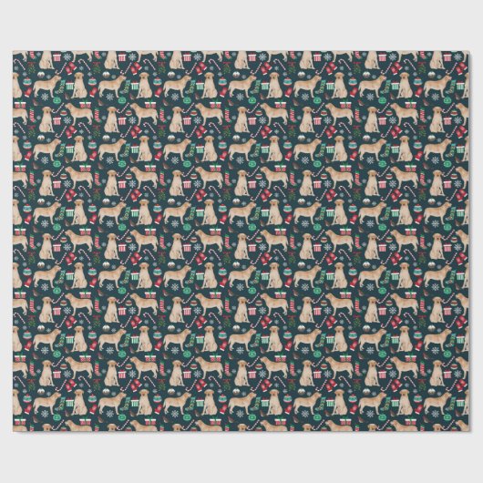 Yellow Labrador kerstinpakpapier Cadeaupapier (Vlak)