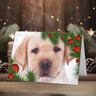 Yellow Labrador-kerstkaart Feestdagen Kaart