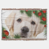 Yellow Labrador Kerstmis Deken (Voorkant)