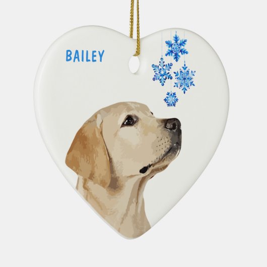 Yellow Labrador kerstversiering Keramisch Ornament (Rechts)