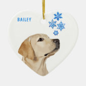 Yellow Labrador kerstversiering Keramisch Ornament (Voorkant)
