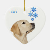 Yellow Labrador kerstversiering Keramisch Ornament (Achterkant)