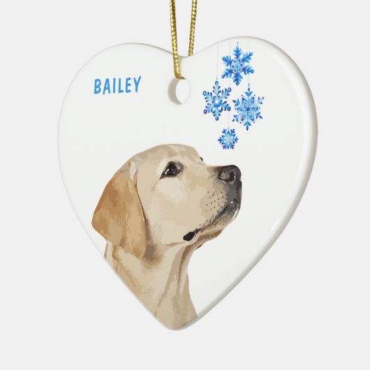 Yellow Labrador kerstversiering Keramisch Ornament (Links)