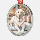Yellow Labrador kerstversiering Metalen Ornament (Links)