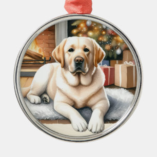Yellow Labrador kerstversiering Metalen Ornament