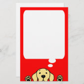 Yellow Labrador kijkt naar je Briefpapier (Voorkant / Achterkant)