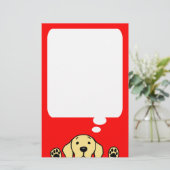 Yellow Labrador kijkt naar je Briefpapier (Staand voorkant)