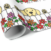 Yellow Labrador kijkt naar je Cadeaupapier (Rol Hoek)