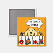 Yellow Labrador kijkt naar je Magneet (Voorkant / Achterkant)