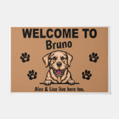 Yellow Labrador Lab Welcome Personalized Custom Deurmat (Voorkant)