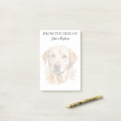 Yellow Labrador Lover Monogrammed Dog Post-it® Notes (Op bureau)