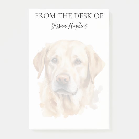 Yellow Labrador Lover Monogrammed Dog Post-it® Notes (Voorkant)