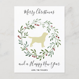 Yellow Labrador Merry kerstlabrador Retriever Feestdagenkaart