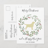 Yellow Labrador Merry kerstlabrador Retriever Feestdagenkaart (Voorkant / Achterkant)