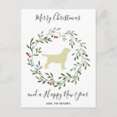 Yellow Labrador Merry kerstlabrador Retriever Feestdagenkaart (Voorkant)
