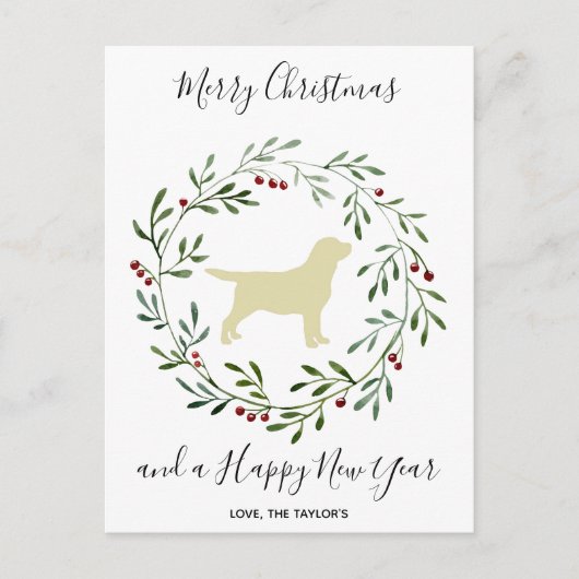 Yellow Labrador Merry kerstlabrador Retriever Feestdagenkaart (Voorkant)