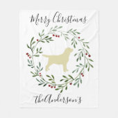 Yellow Labrador Merry kerstlabrador Retriever Fleece Deken (Voorkant)