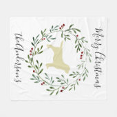 Yellow Labrador Merry kerstlabrador Retriever Fleece Deken (Voorkant (Horizontaal))