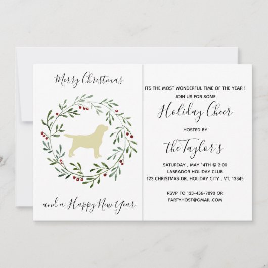 Yellow Labrador Merry kerstlabrador Retriever Kaart (Voorkant)