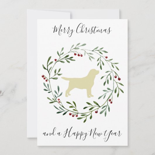 Yellow Labrador Merry kerstlabrador Retriever Kaart (Voorkant)