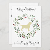 Yellow Labrador Merry kerstlabrador Retriever Kaart (Voorkant / Achterkant)