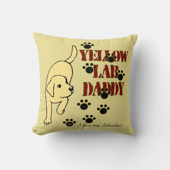 Yellow Labrador papa Kussen (Voorkant)