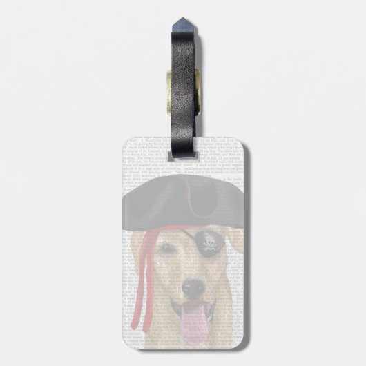 Yellow Labrador Pirate 2 Bagagelabel (Achterkant verticaal)