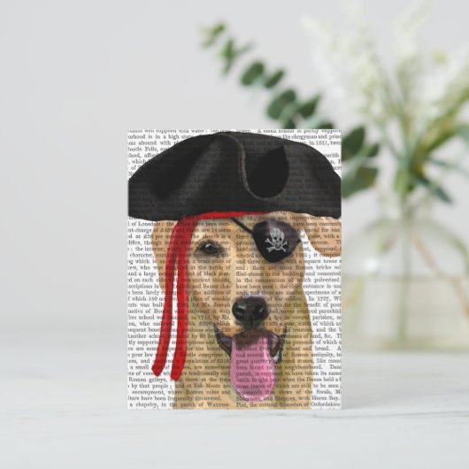 Yellow Labrador Pirate 2 Briefkaart (Staand voorkant)