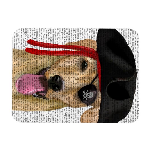 Yellow Labrador Pirate 2 Magneet (Horizontaal)