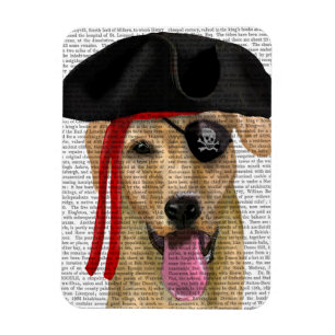 Yellow Labrador Pirate 2 Magneet