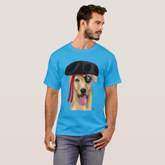 Yellow Labrador Pirate 2 T-shirt (Voorkant volledig)