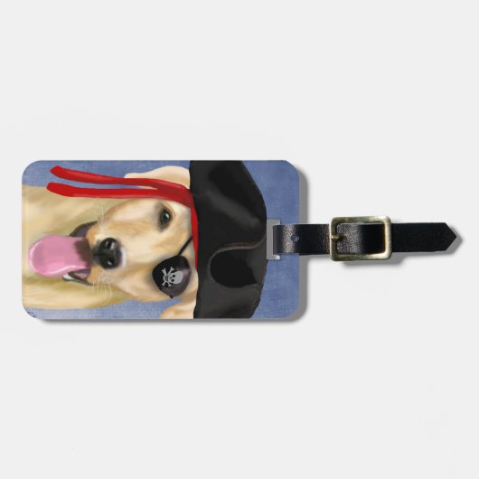 Yellow Labrador Pirate Bagagelabel (Voorkant horizontaal)