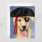 Yellow Labrador Pirate Briefkaart (Voorkant / Achterkant)