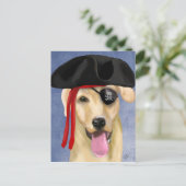 Yellow Labrador Pirate Briefkaart (Staand voorkant)
