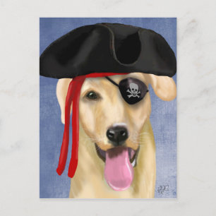 Yellow Labrador Pirate Briefkaart
