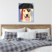 Yellow Labrador Pirate Canvas Afdruk (Insitu (Slaapkamer))
